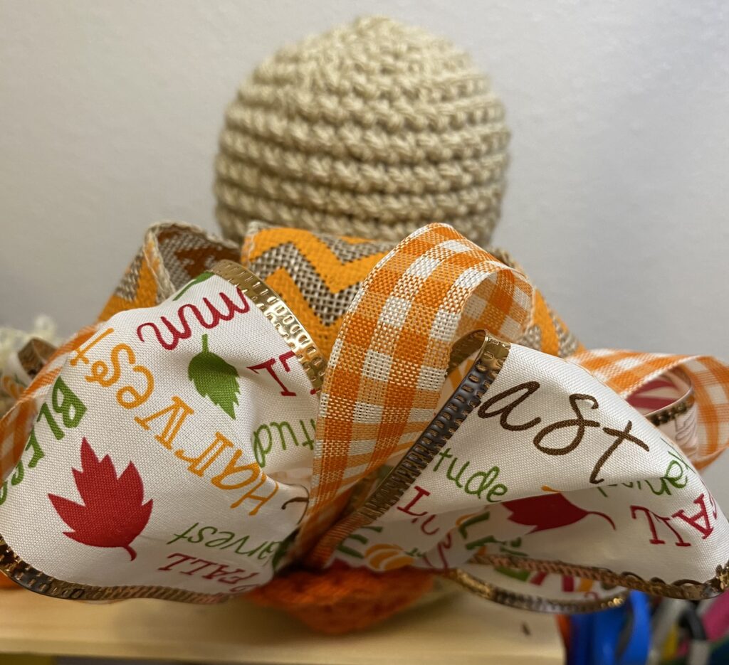 a turkey tail made with ribbons