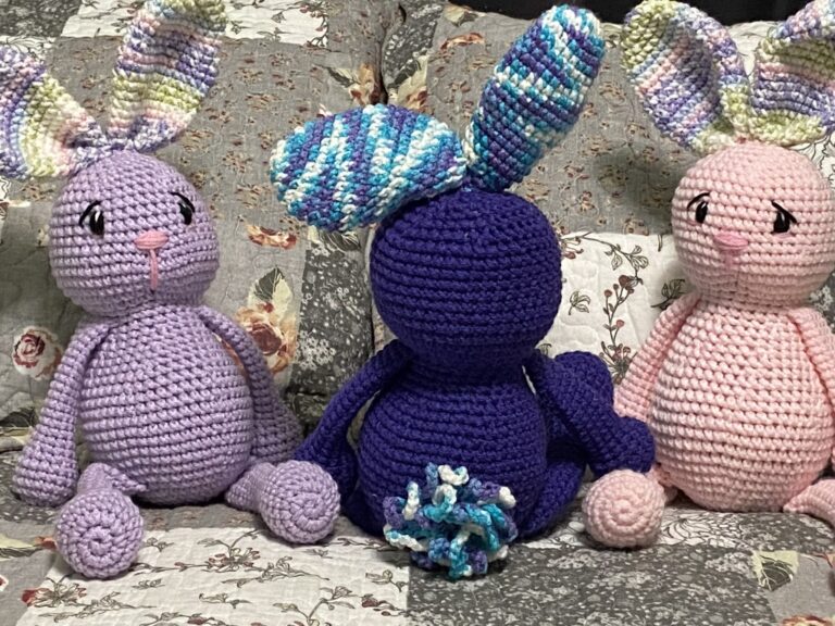 free crochet bunny pattern. FlopZ the Chubby Bunny by the WhimZ B