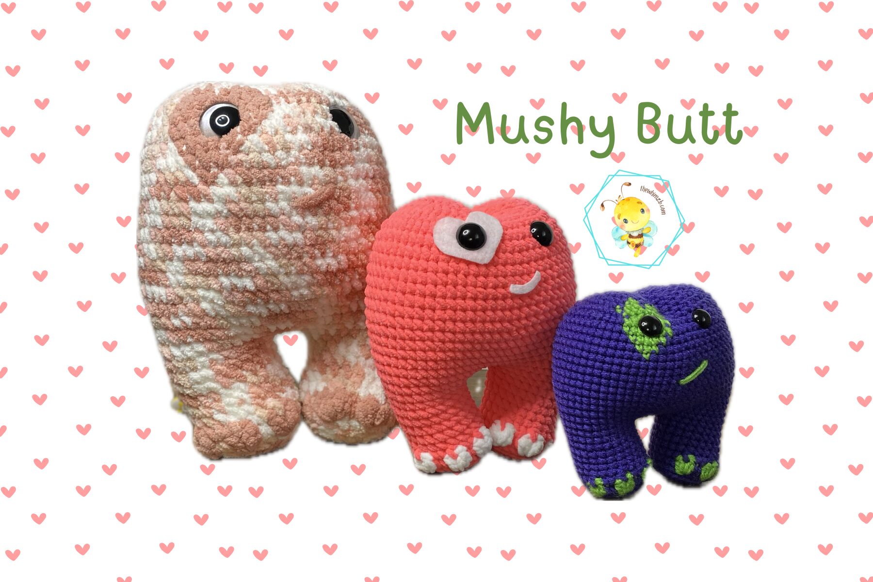 crocheted valentine plushie Mushy Butt